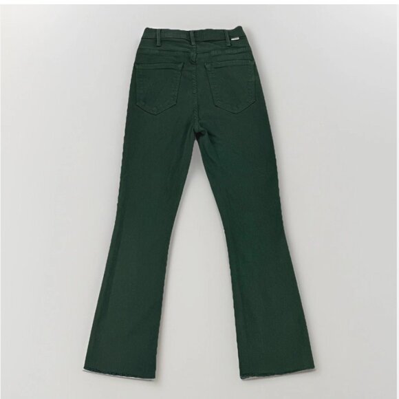 Mother Jeans The Hustler Ankle Fray "Black Forest" Green Denim Raw Hem - Picture 9 of 16